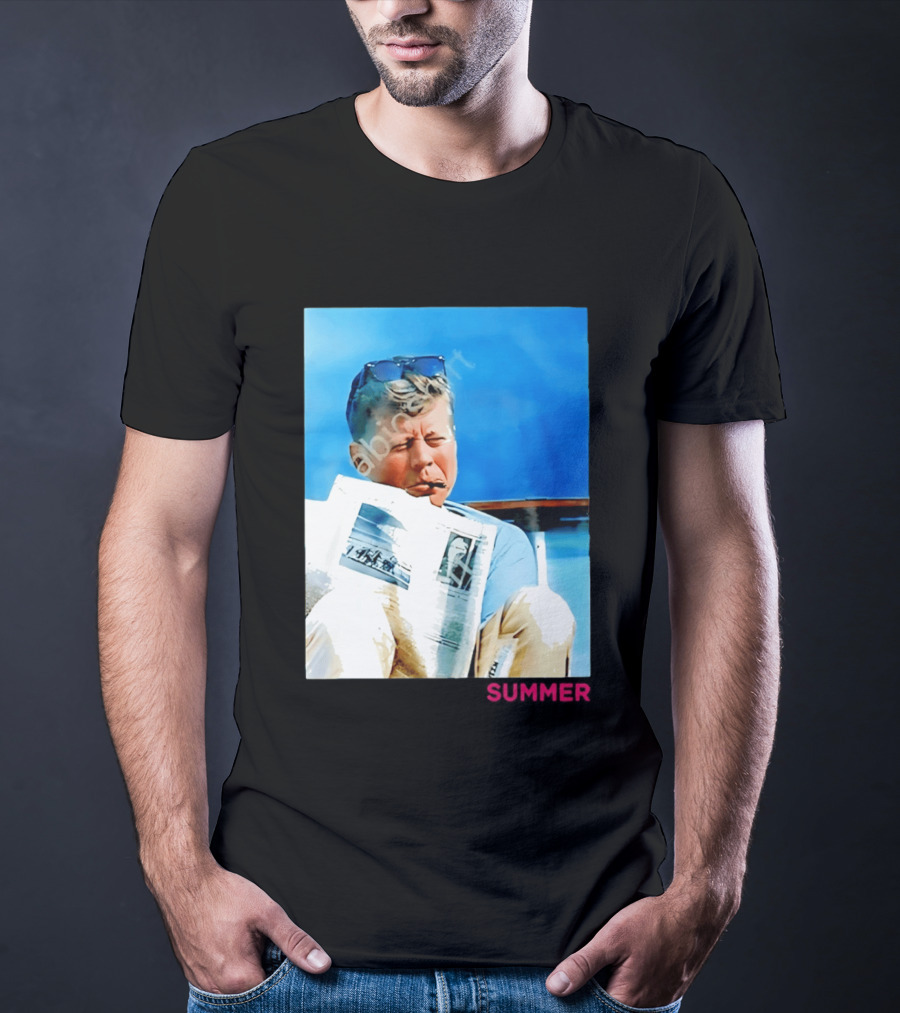 Barstool Sports JFK Summer Sunglasses Reading News T-Shirt