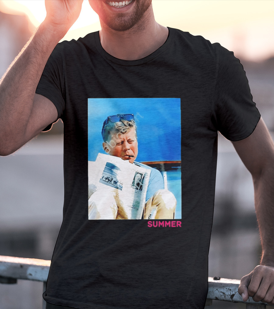 Barstool Sports JFK Summer Sunglasses Reading News T-Shirt