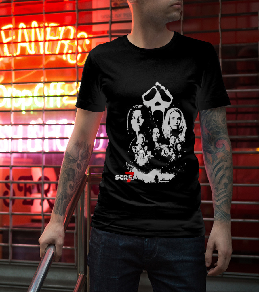 Scream 7 Cinemark Ghostface Mask Faces T-Shirt