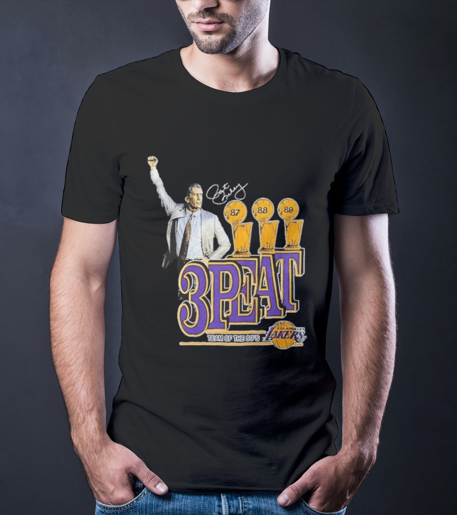 Los Angeles Lakers 3PEAT Team Of The 80's 87 88 89 Pat Riley T-Shirt