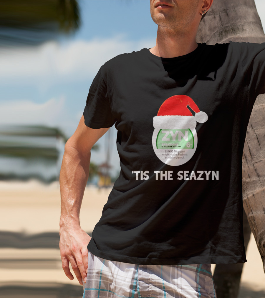 Zyn Spearmint Christmas Tis The Seazyn With Santa Hat T-Shirt
