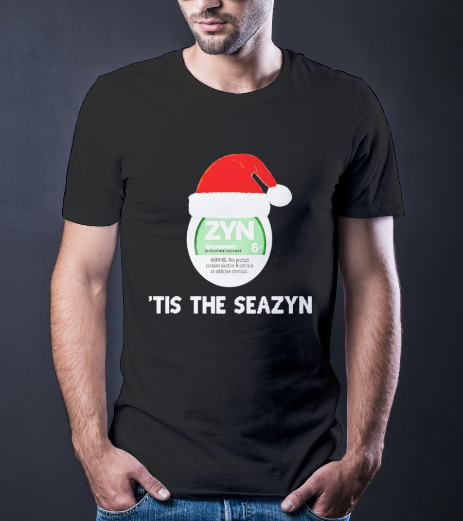 Zyn Spearmint Christmas Tis The Seazyn With Santa Hat T-Shirt