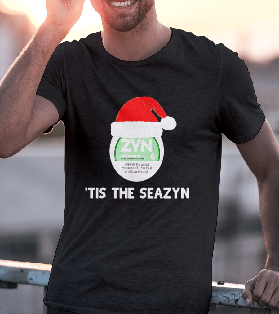 Zyn Spearmint Christmas Tis The Seazyn With Santa Hat T-Shirt