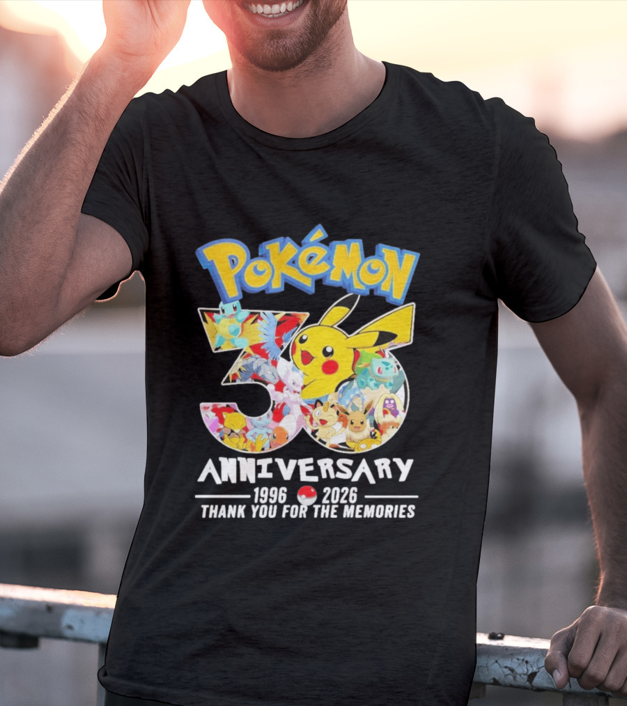 Pokémon 30th Anniversary 1996 2026 Thank You For The Memories T-Shirt