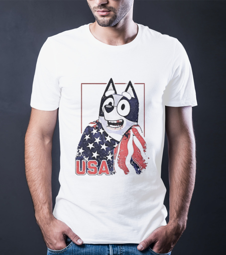 USA Bluey Hockey Jack Hughes Team Smile T-Shirt