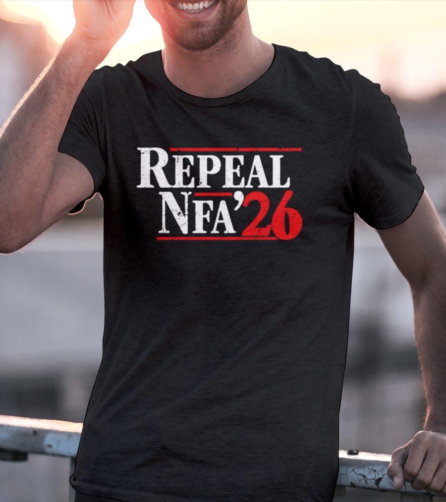 Repeal NFA 2026 Bold Red And White T-Shirt