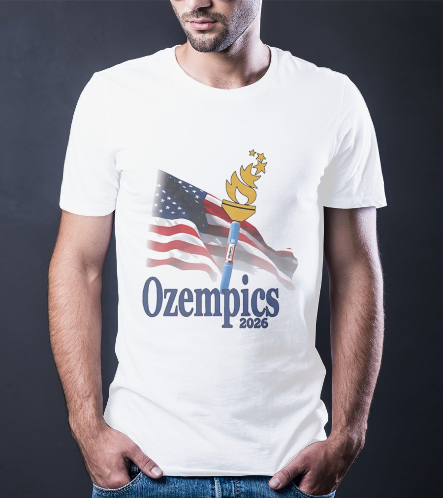 USA Flag Torch Ozempics 2026 Stars T-Shirt