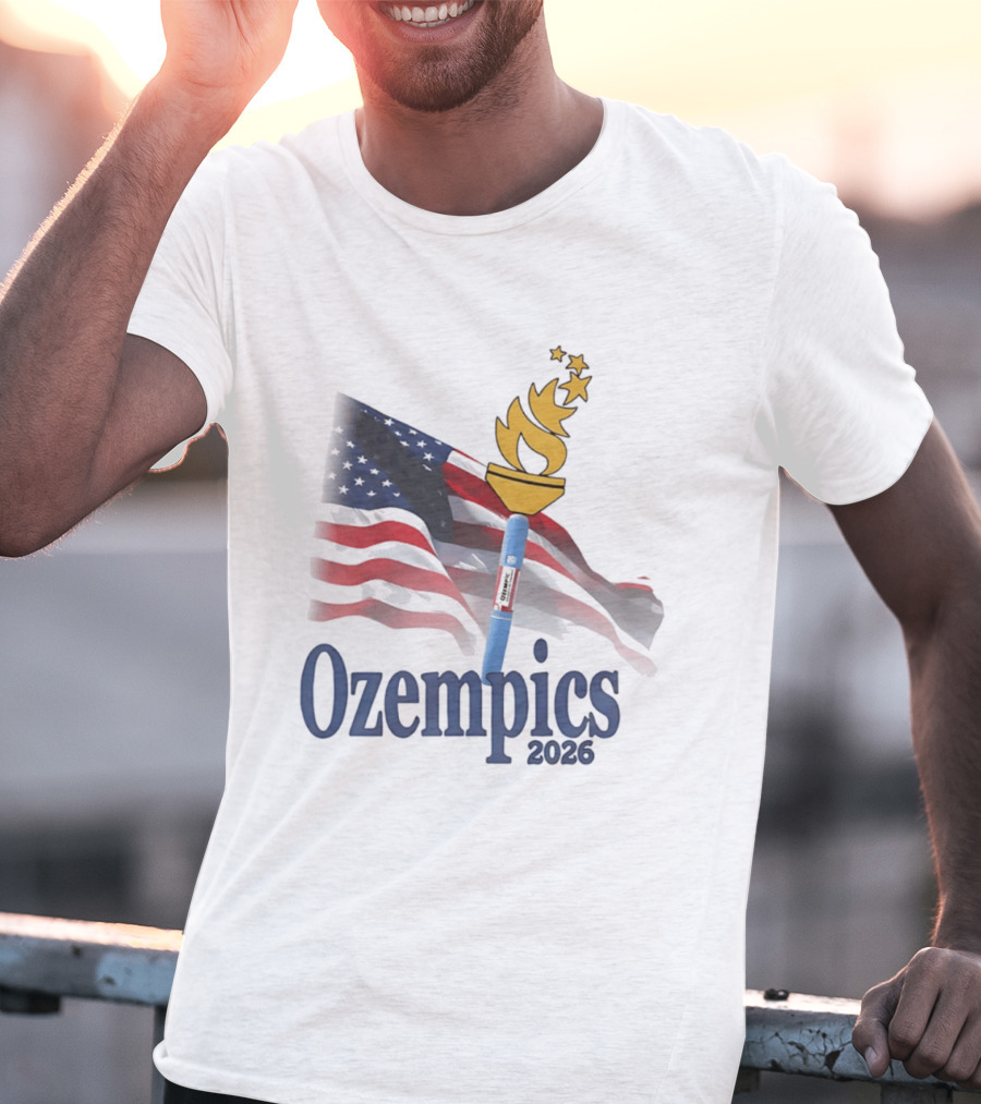 USA Flag Torch Ozempics 2026 Stars T-Shirt