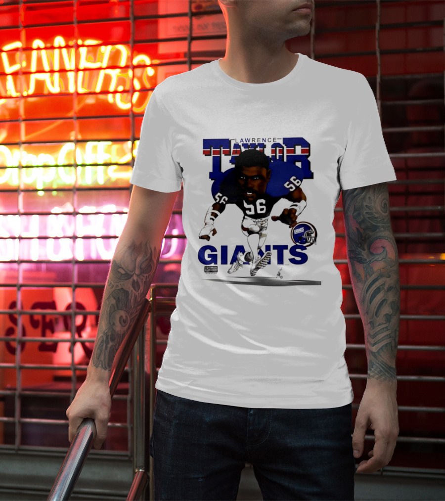Lawrence Taylor Giants 56 New York 1987 Caricature T-Shirt