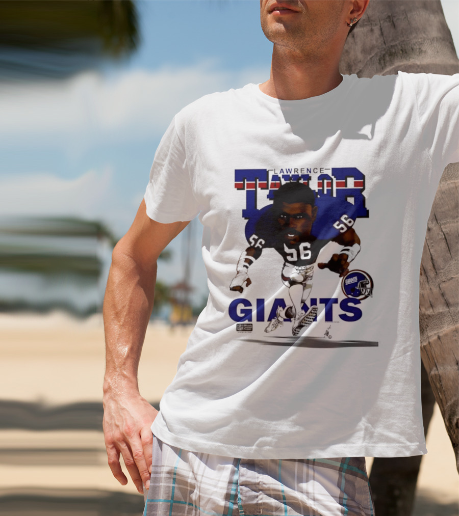 Lawrence Taylor Giants 56 New York 1987 Caricature T-Shirt