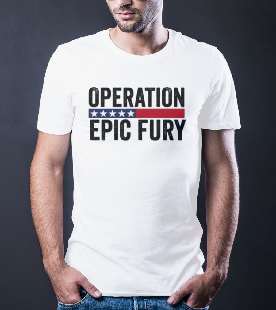 Operation Epic Fury US Iran Five Star Patriot Banner T-Shirt