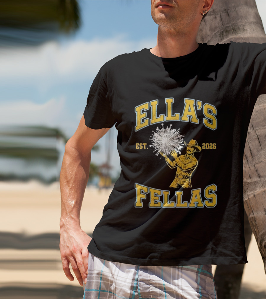 Ella Langley Ella's Fellas Est 2026 Cowboy And Fireworks T-Shirt