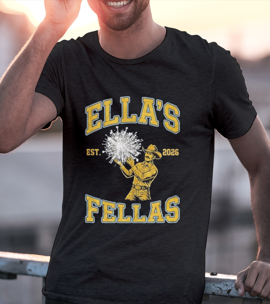 Ella Langley Ella's Fellas Est 2026 Cowboy And Fireworks T-Shirt