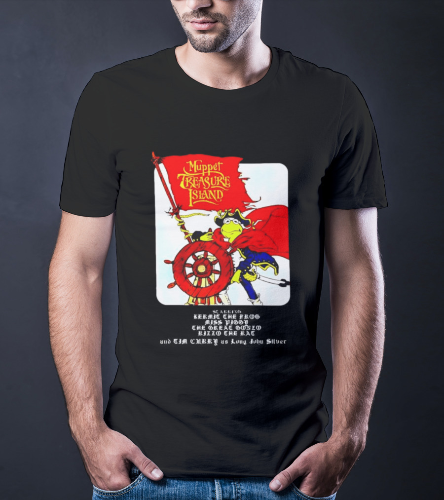 Kermit The Frog Muppet Treasure Island 1996 Steering Pirate Ship T-Shirt