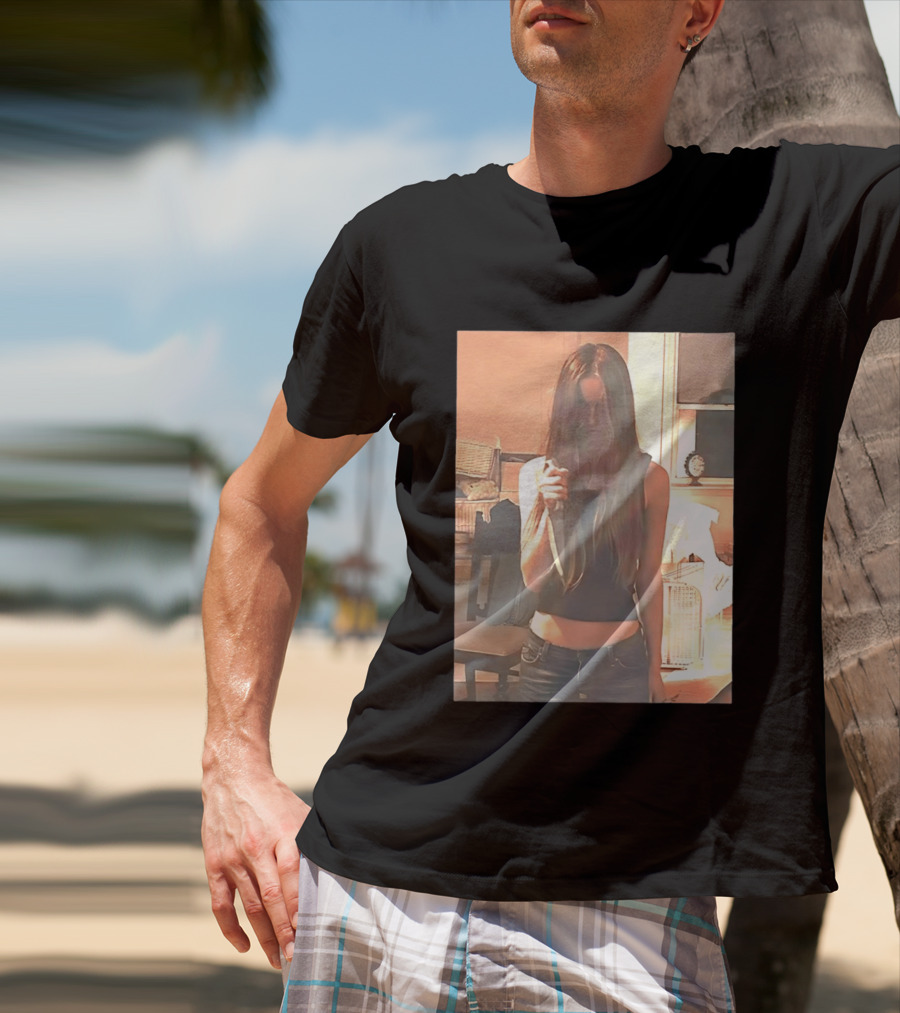 Long Hair Girl With Survival Knife In Room T-Shirt