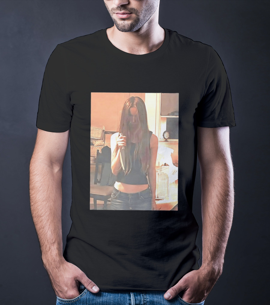 Long Hair Girl With Survival Knife In Room T-Shirt