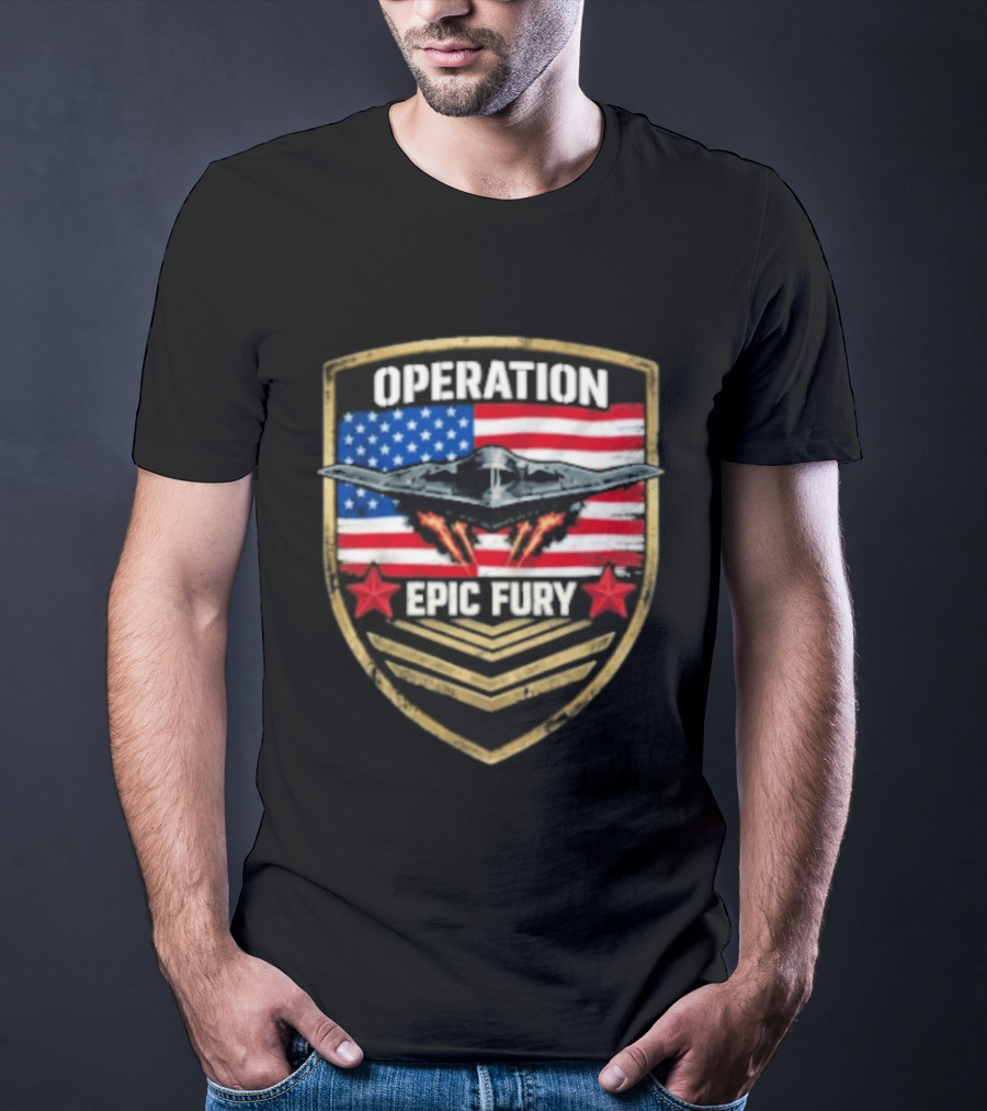 Operation Epic Fury American Flag Military Air Force Veteran T-Shirt