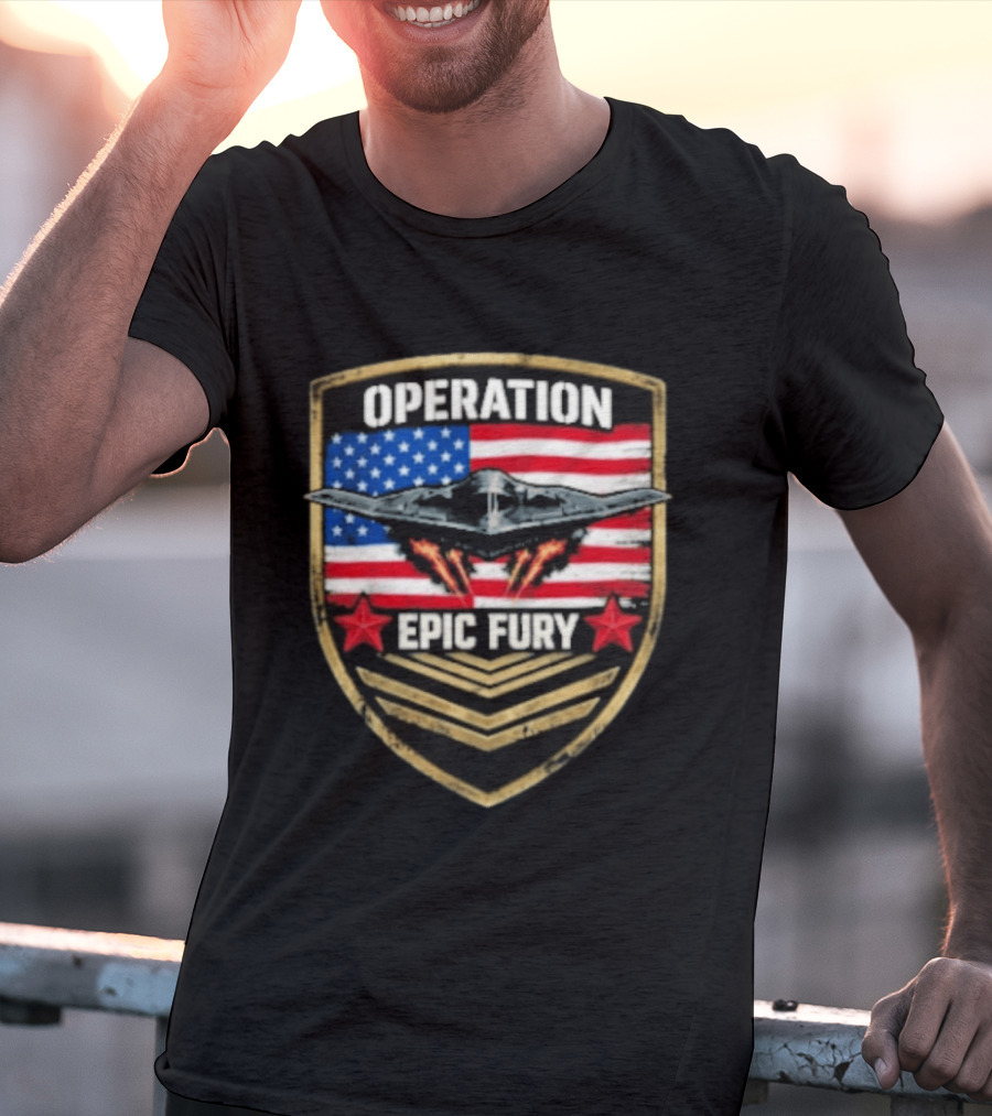 Operation Epic Fury American Flag Military Air Force Veteran T-Shirt
