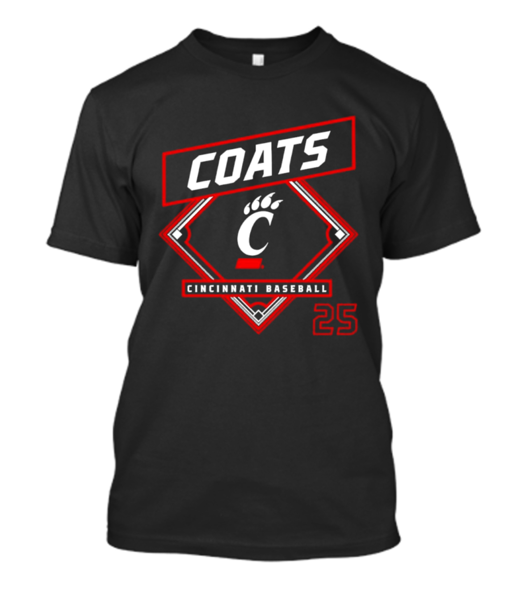 Coats Cincinnati Baseball 25 Number Bearcats C T-Shirt