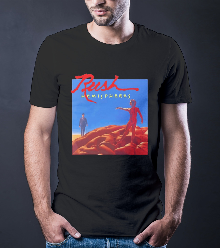 Rush Hemispheres Album Cover Artwork With Brain T-Shirt