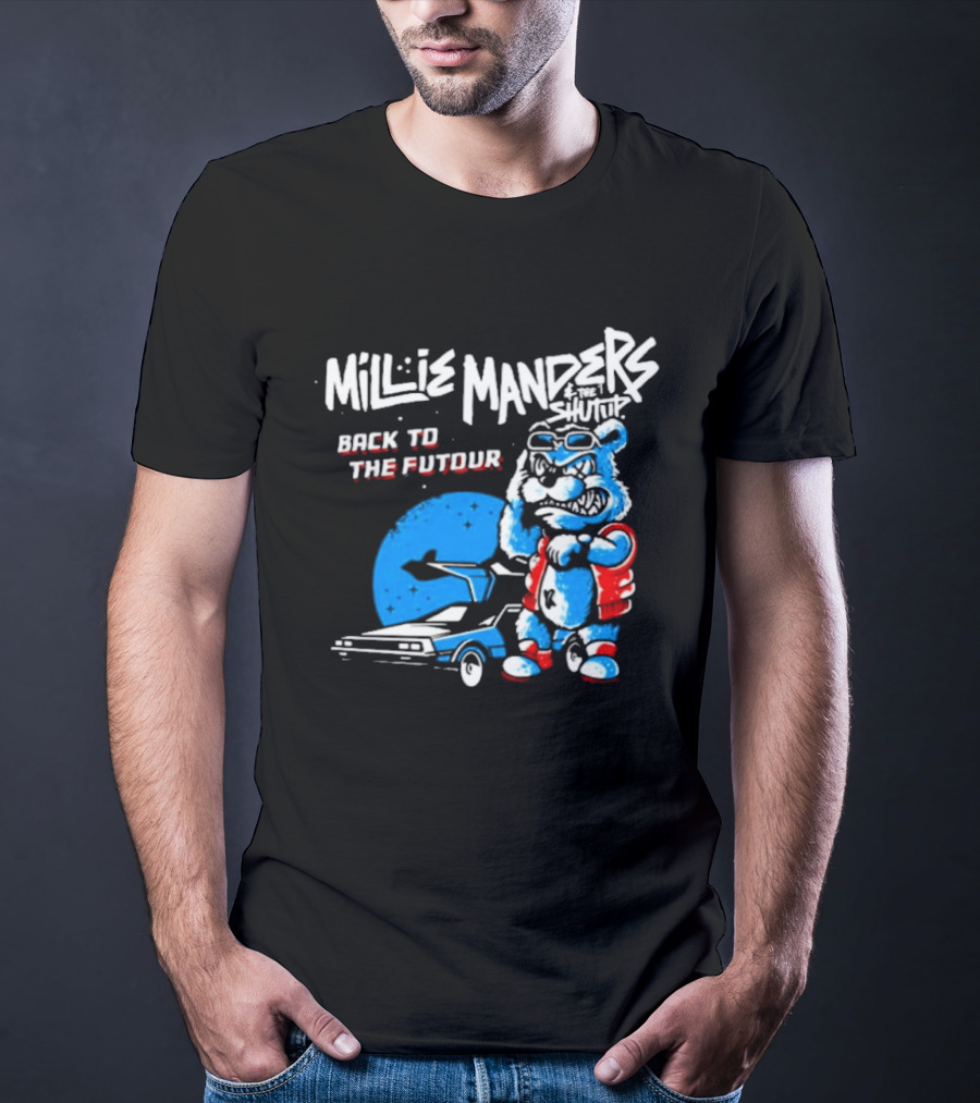 Millie Manders And The Shutup Back To The Futour Retro Cartoon Character And Car T-Shirt