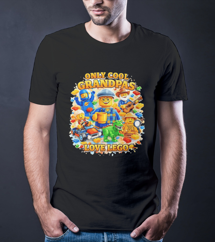 Only Cool Grandpas Love Lego With Fun Characters And Playful Themes T-Shirt