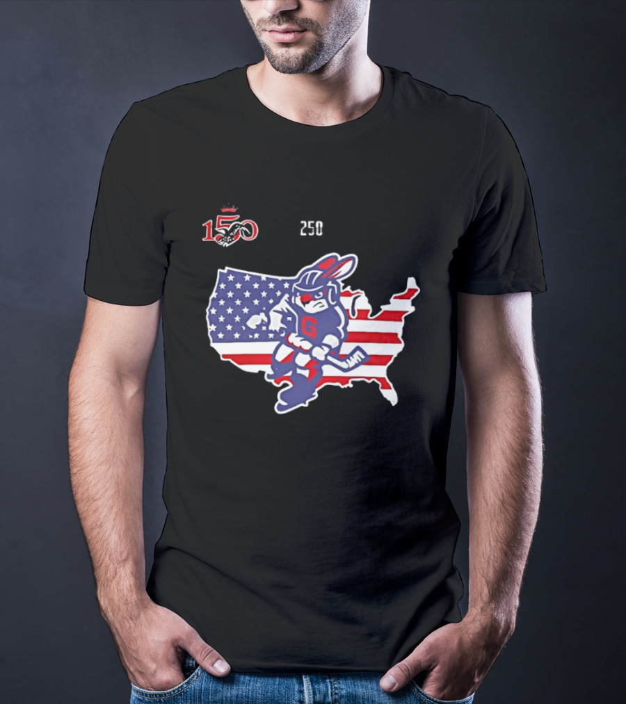 Greenville Swamp Rabbits 2026 Military Appreciation USA Map Anniversary 150 T-Shirt