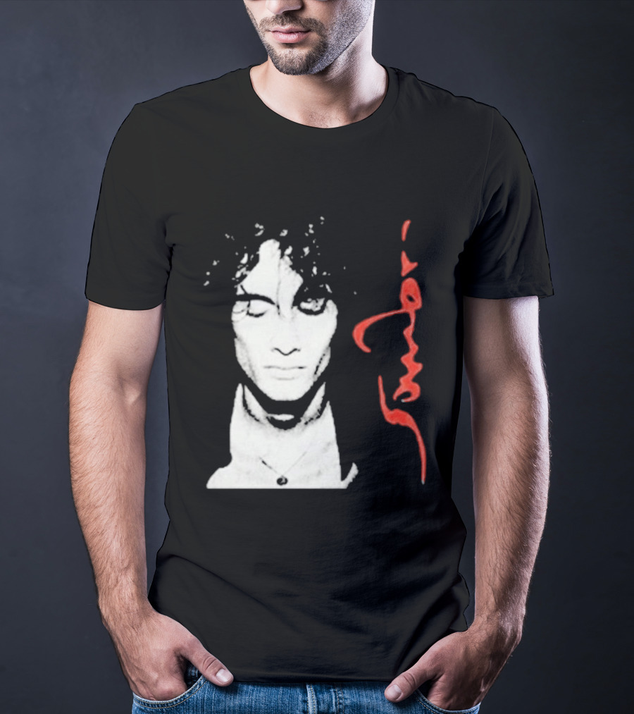 Sombr Facecard Tea Abstract Monochrome Red Accents T-Shirt