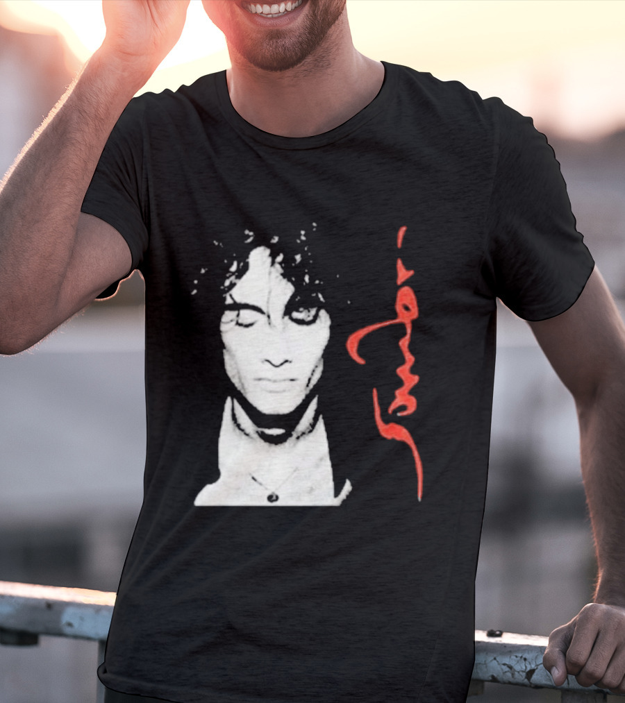 Sombr Facecard Tea Abstract Monochrome Red Accents T-Shirt