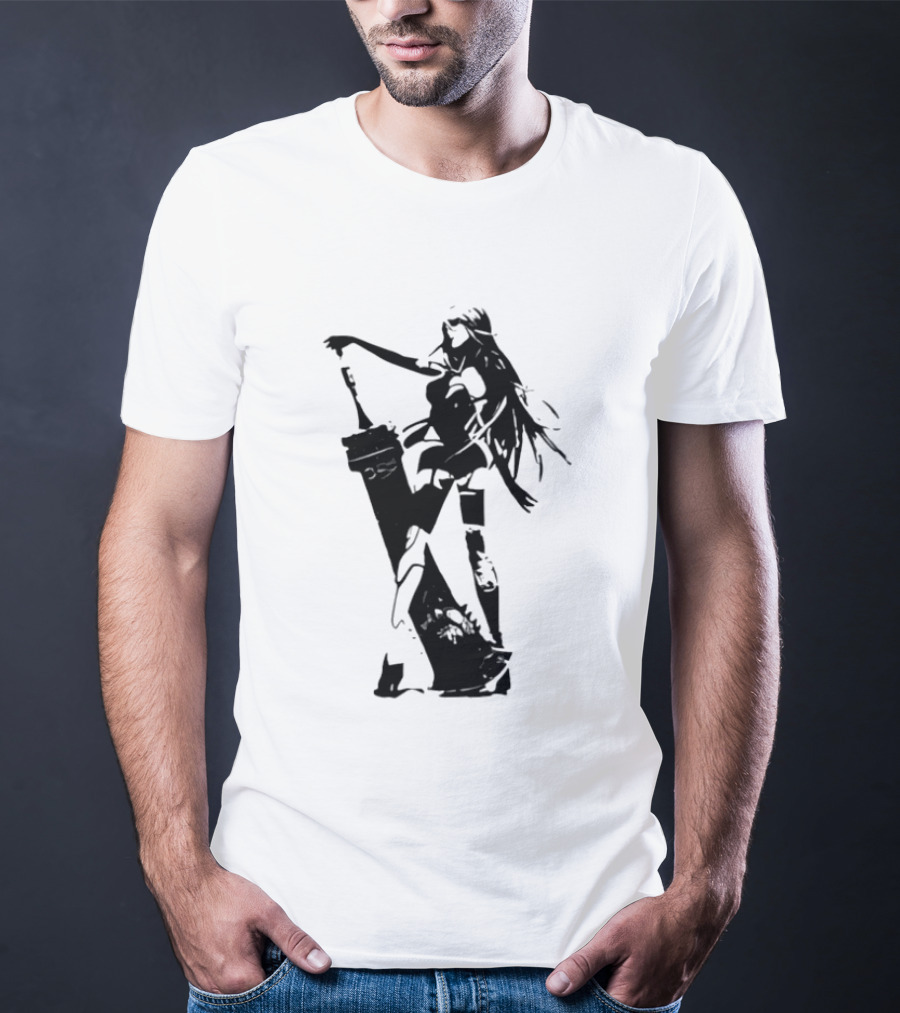 Weathered Nier Automata A2 Silhouette Black T-Shirt