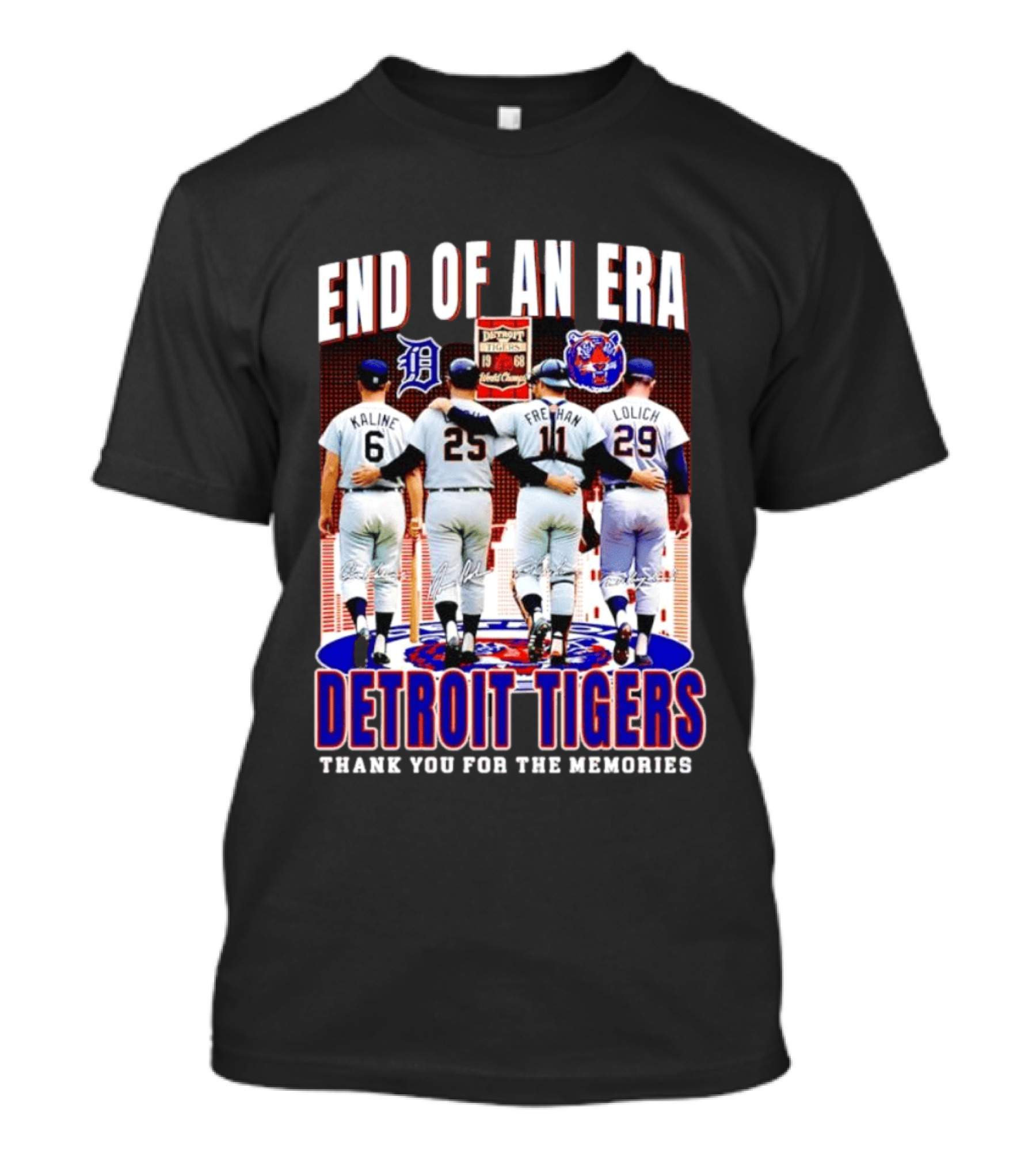 End Of An Era Kaline Cash Freehan Lolich Detroit Tigers Thank You For The Memories T-Shirt