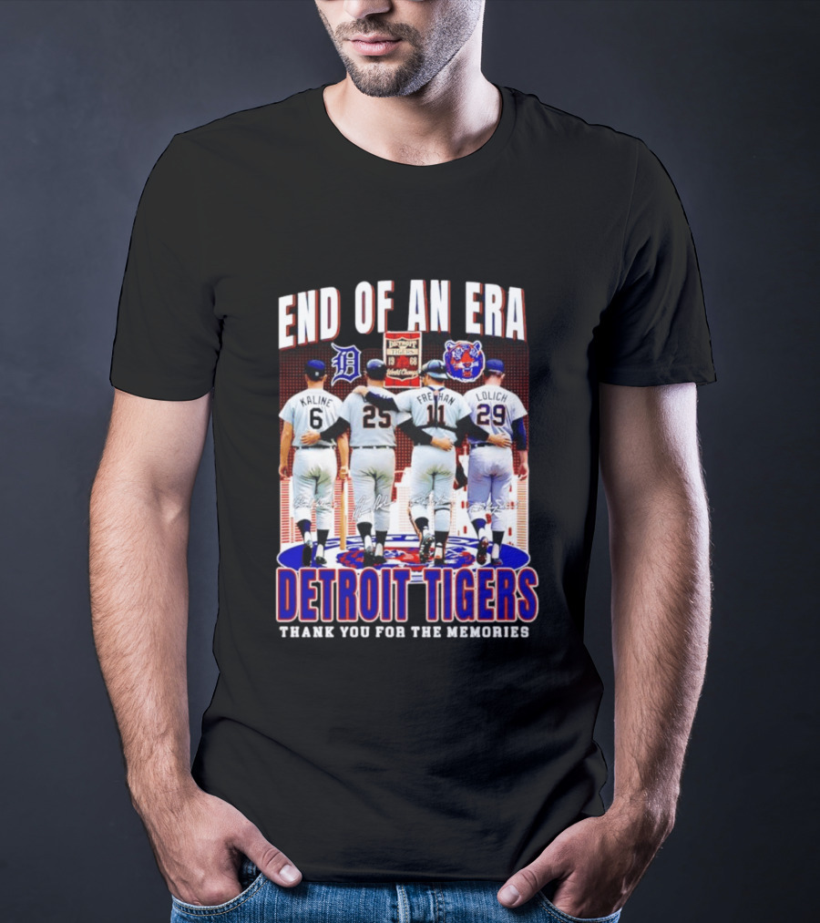 End Of An Era Kaline Cash Freehan Lolich Detroit Tigers Thank You For The Memories T-Shirt