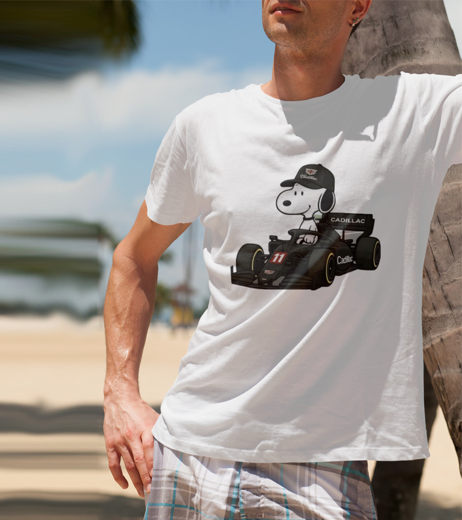 Cadillac Snoopy Formula 1 Racing Car With Number 11 T-Shirt