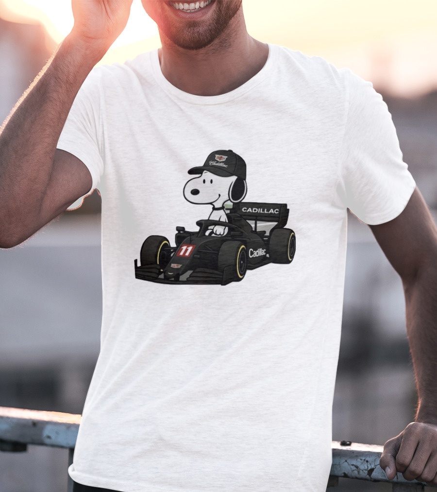 Cadillac Snoopy Formula 1 Racing Car With Number 11 T-Shirt