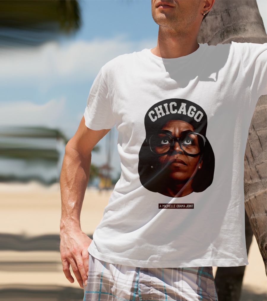 Chicago Michelle Obama Joint Big Face T-Shirt