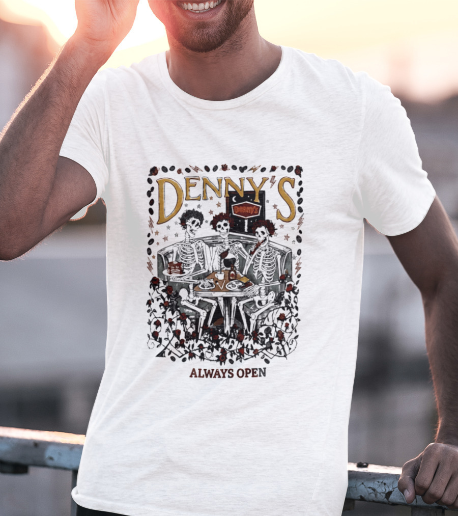 Denny's Grateful Dead Skeletons Always Open T-Shirt