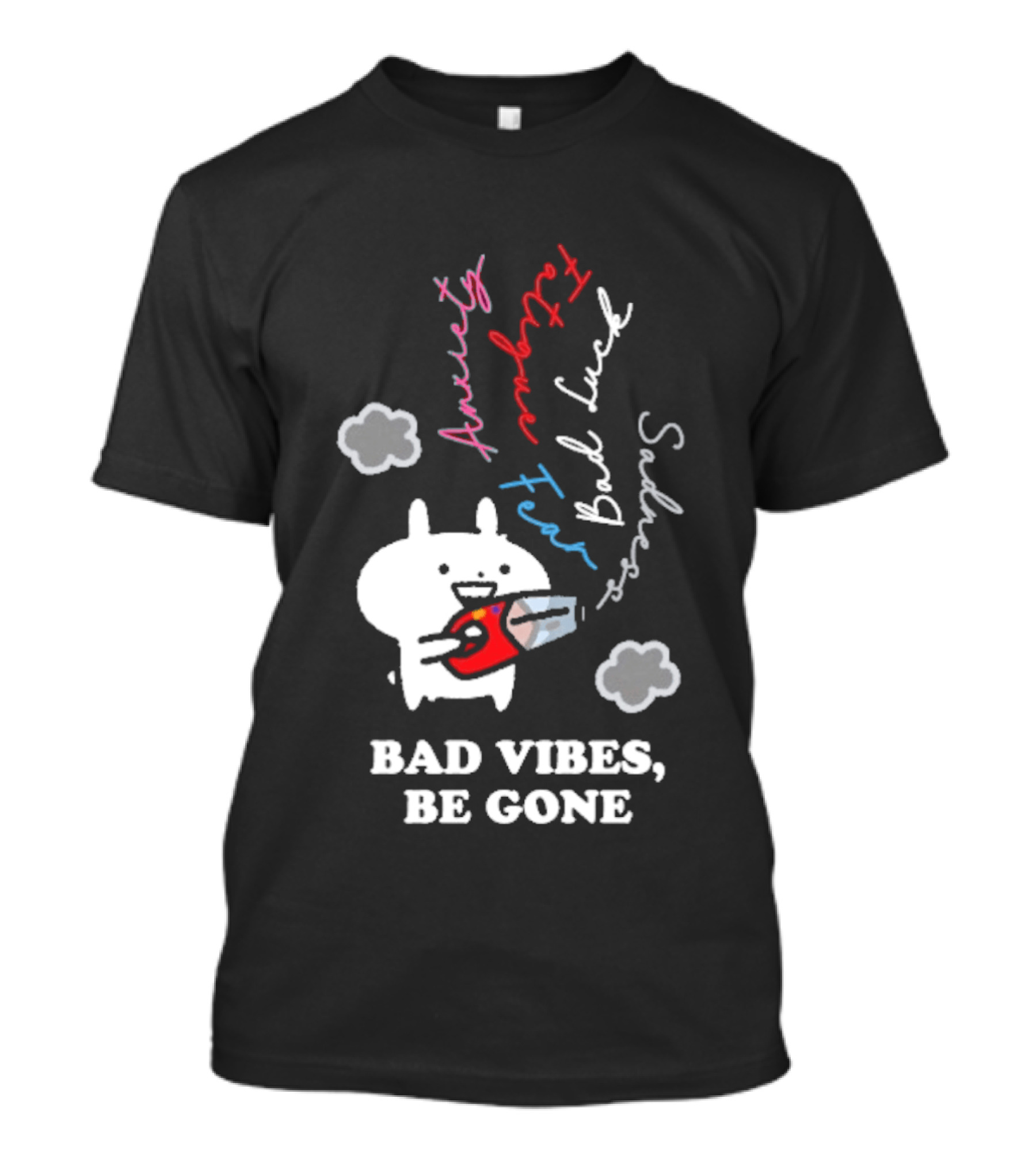 Usagyuuun Bad Vibes Be Gone Lucky Fast Silver Happiness T-Shirt