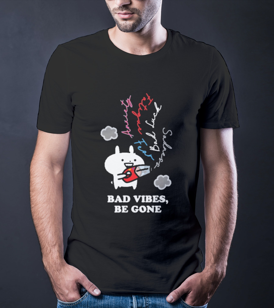 Usagyuuun Bad Vibes Be Gone Lucky Fast Silver Happiness T-Shirt