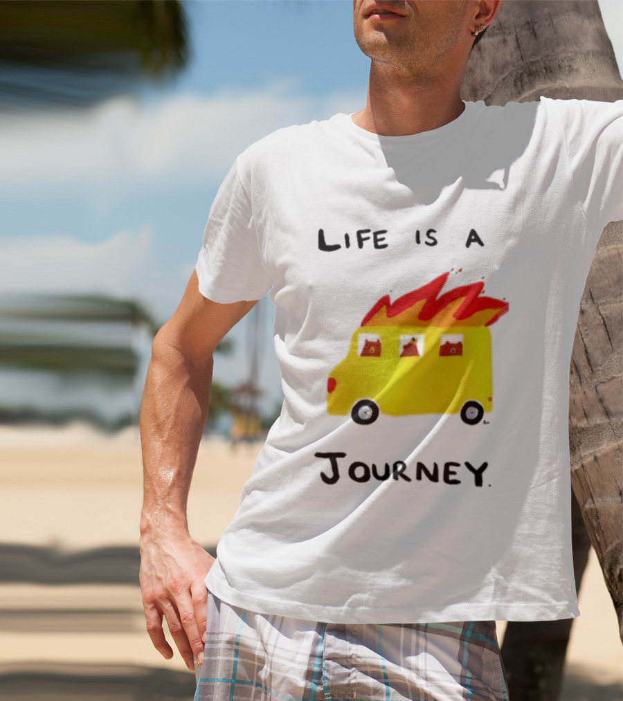 Billy Murphy Life Is A Journey Flaming Bus Adventure T-Shirt