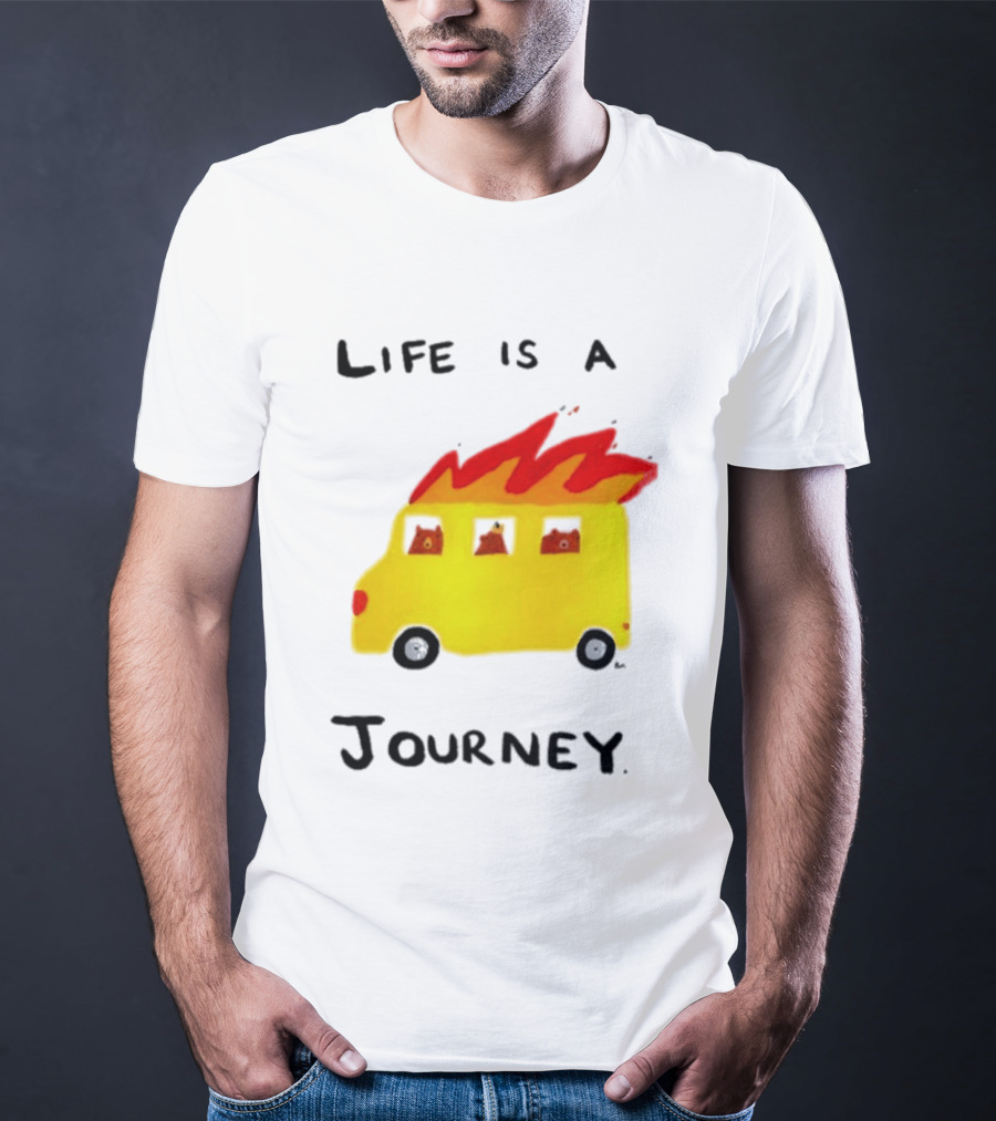 Billy Murphy Life Is A Journey Flaming Bus Adventure T-Shirt