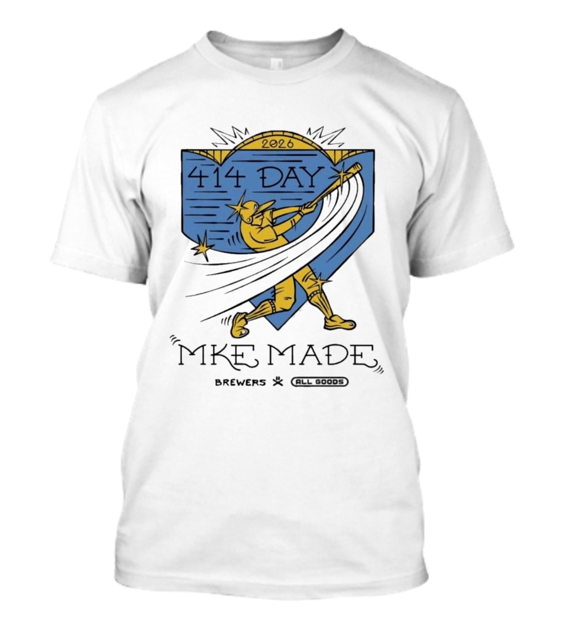 Brewers 414 Day MKE Made 2026 Baseball Player T-Shirt