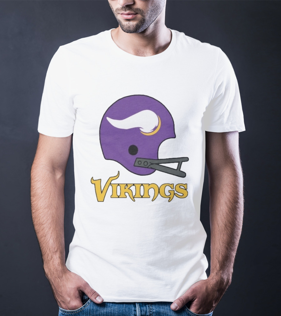 Vikings Minnesota Big Helmet Purple Football Team T-Shirt