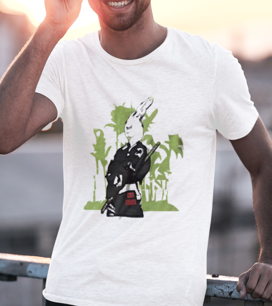 Samurai Rabbit Jeremy Peep Show Bamboo Warrior T-Shirt