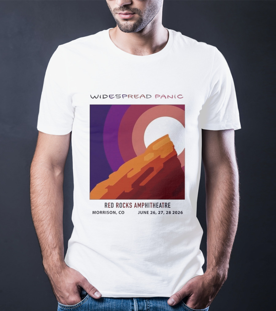 Widespread Panic Red Rocks Amphitheatre Morrison CO June 26 27 28 2026 T-Shirt