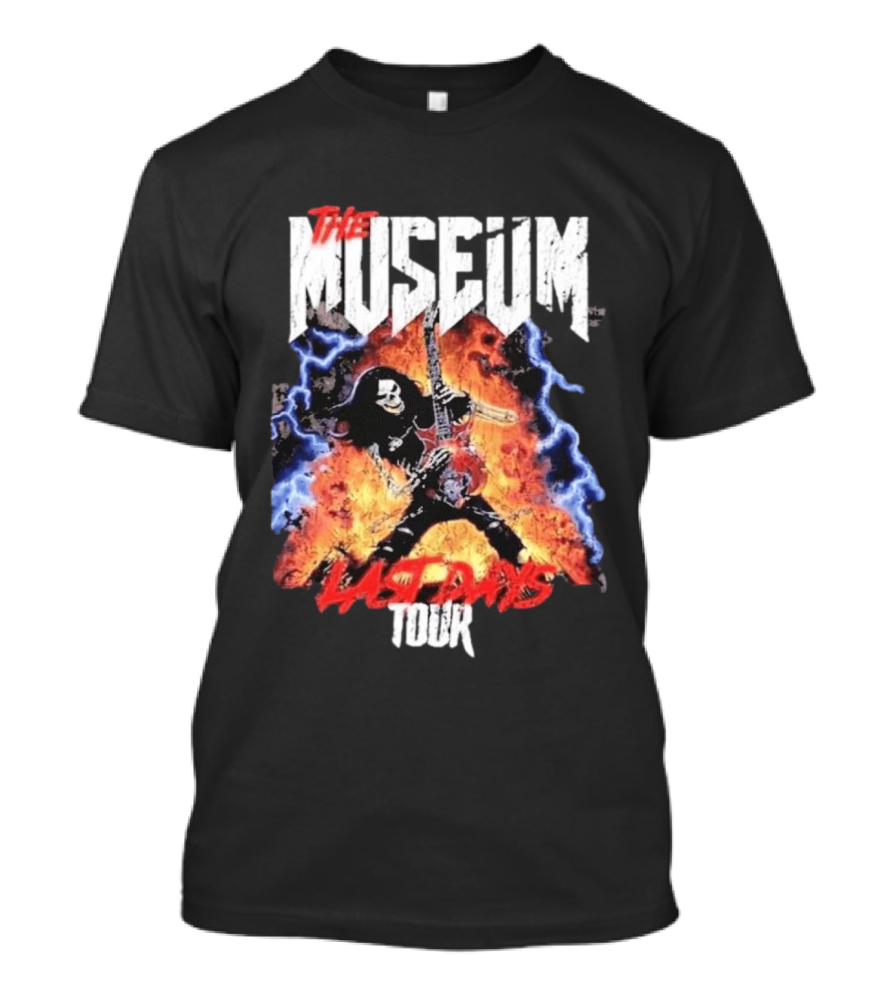 The Museum Last Days Tour Rock Star Electric Guitar Flames T-Shirt