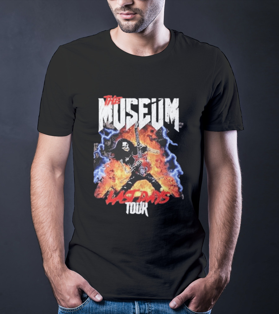 The Museum Last Days Tour Rock Star Electric Guitar Flames T-Shirt