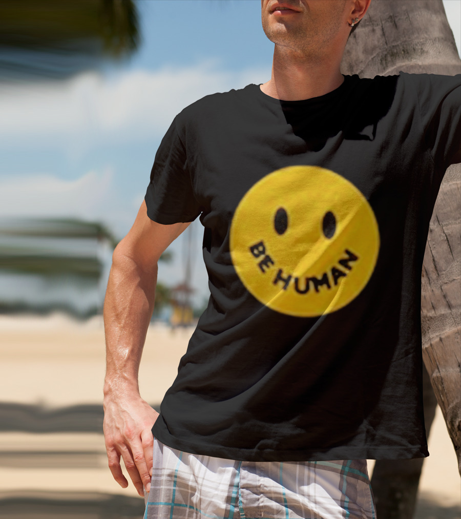 Brighten Be Human Yellow Smiley Face T-Shirt