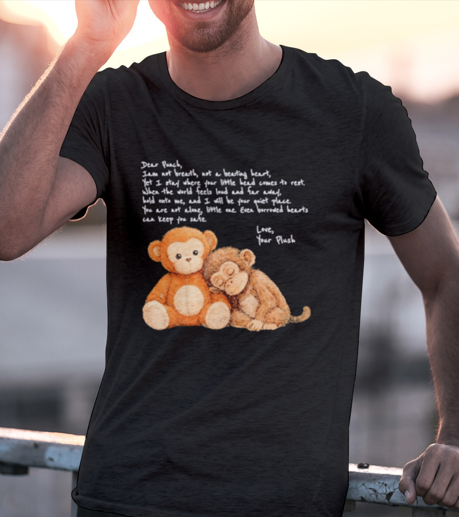 Dear Punch Heartfelt Monkey Companions Poem And Plush Toy T-Shirt