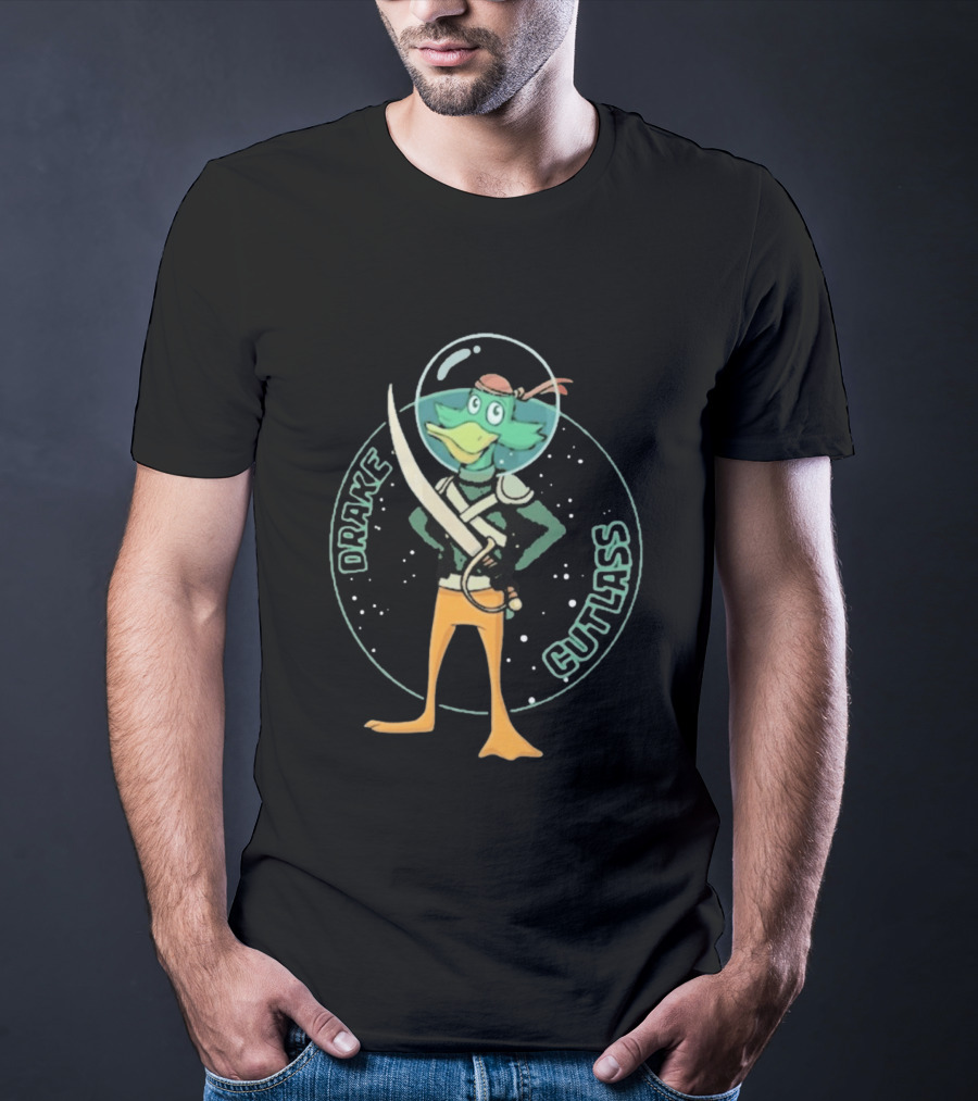 Drake Cutlass Duck Sword Space Adventure T-Shirt