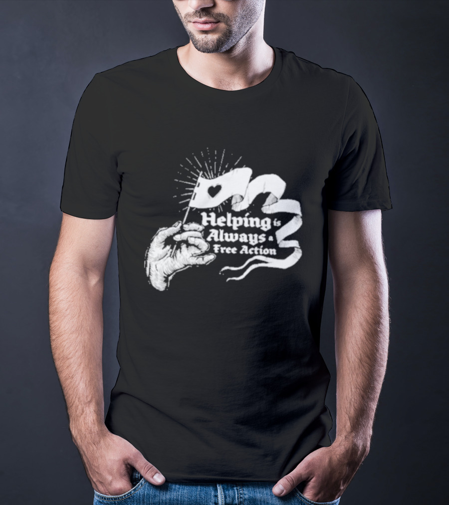 Mcelroy Helping Always Free Action Heart Banner Radiant T-Shirt